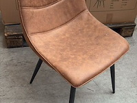 2x eetkamerstoel microfiber cognac - afbeelding 1 van  1
