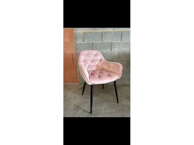 2x eetkamerstoel pink velvet - afbeelding 1 van  1