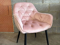 2x eetkamerstoel pink velvet - afbeelding 1 van  1