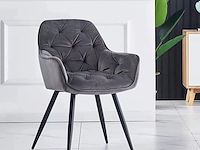 2x eetkamerstoel velvet grijs - afbeelding 1 van  1