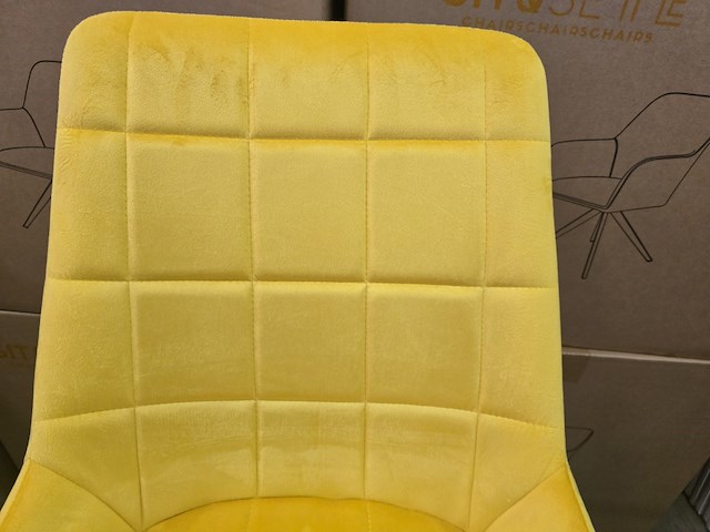 2x eetkamerstoel yiri yellow velvet - afbeelding 2 van  7