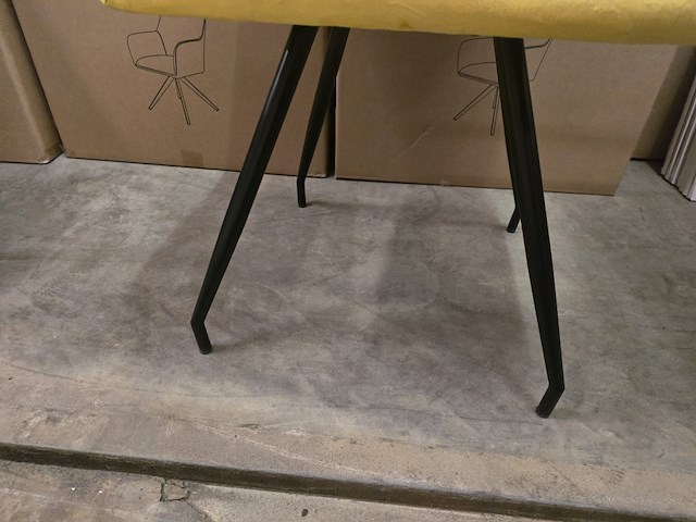 2x eetkamerstoel yiri yellow velvet - afbeelding 5 van  7