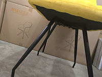 2x eetkamerstoel yiri yellow velvet - afbeelding 6 van  7
