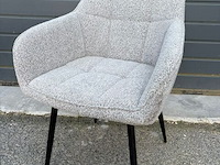 2x eetkamestoel grijs bouclé - afbeelding 2 van  2