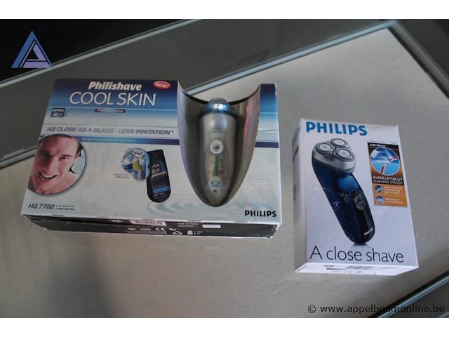 2x elektrisch scheerapparaat, philips, cool skin hq 7782 en mini series, werking niet gekend - afbeelding 1 van  1