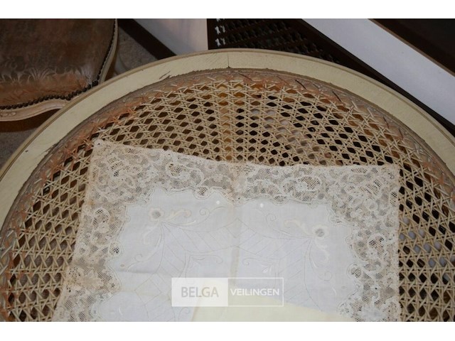 2x fauteuils met tafeltje rieten blad - afbeelding 3 van  4