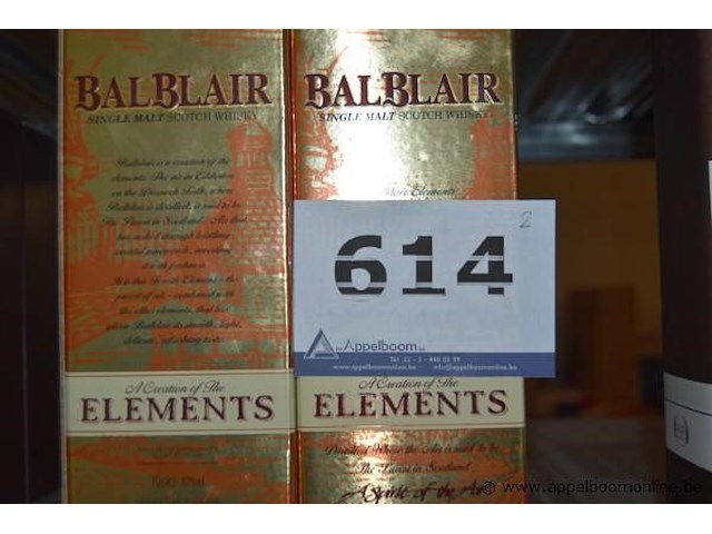 2x fles whisky, balblair, elements, 70cl - afbeelding 2 van  2