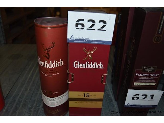 2x fles whisky, glenfiddich, 15 jaar solera reserve - afbeelding 1 van  2