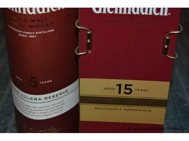 2x fles whisky, glenfiddich, 15 jaar solera reserve - afbeelding 2 van  2