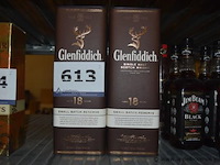 2x fles whisky, glenfiddich, single malt scotch whisky, small batch reserve, 18 jaar, 70cl - afbeelding 1 van  2