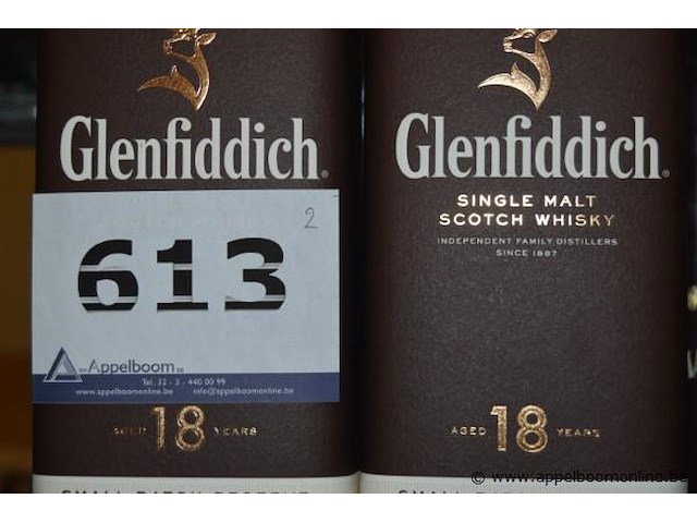 2x fles whisky, glenfiddich, single malt scotch whisky, small batch reserve, 18 jaar, 70cl - afbeelding 2 van  2