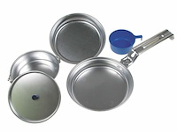 (2x) fox outdoor kookset / pannenset aluminium 5-delig - afbeelding 1 van  2
