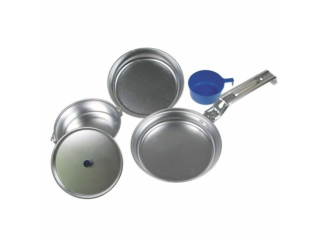 (2x) fox outdoor kookset / pannenset aluminium 5-delig - afbeelding 1 van  2