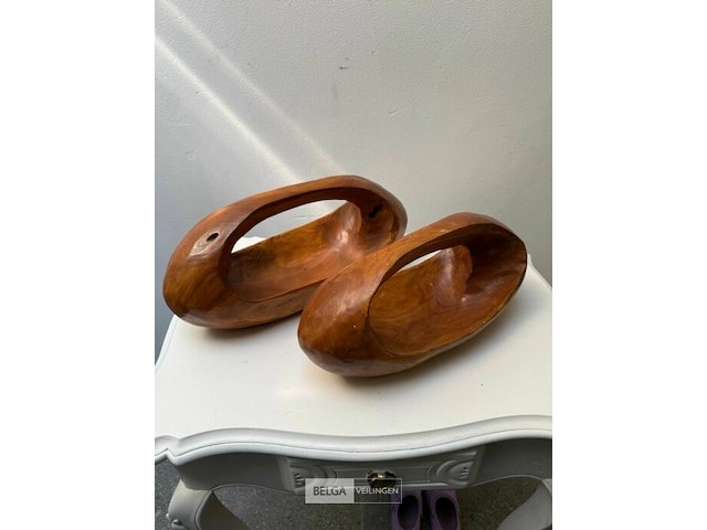 2x fruitschaal in teak - afbeelding 4 van  4