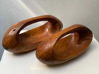 2x fruitschaal in teak - afbeelding 4 van  4