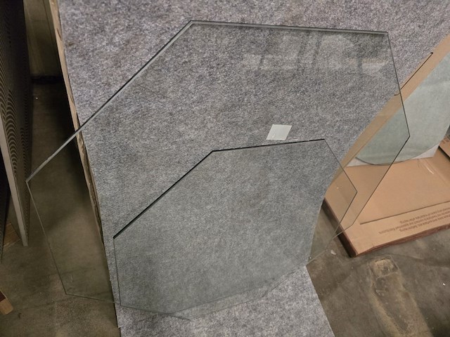 2x glasblad zeshoek 70cm en 55cm - afbeelding 1 van  3