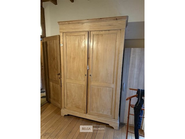 2x grenen kast (1x dubbele, 1x enkele) - afbeelding 2 van  4