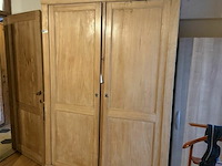 2x grenen kast (1x dubbele, 1x enkele) - afbeelding 2 van  4