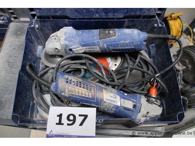 2x haakse slijper - berner - bag 125-2 toebehoren - koffer - afbeelding 1 van  3