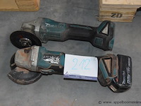 2x haakse slijper, makita, wo. dga506, 18v, met accu, werking niet gekend - afbeelding 1 van  1