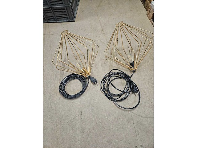 2x hanglamp design goud d40cm x 38cm h - afbeelding 1 van  3