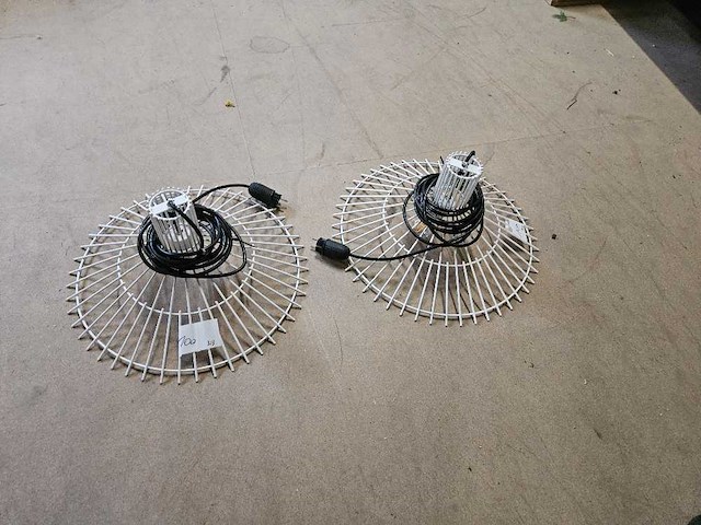 2x hanglamp metaal wit - afbeelding 3 van  3