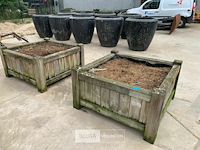 2x houten bloembakken - afbeelding 1 van  2