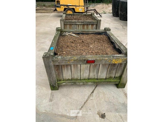 2x houten bloembakken - afbeelding 2 van  2