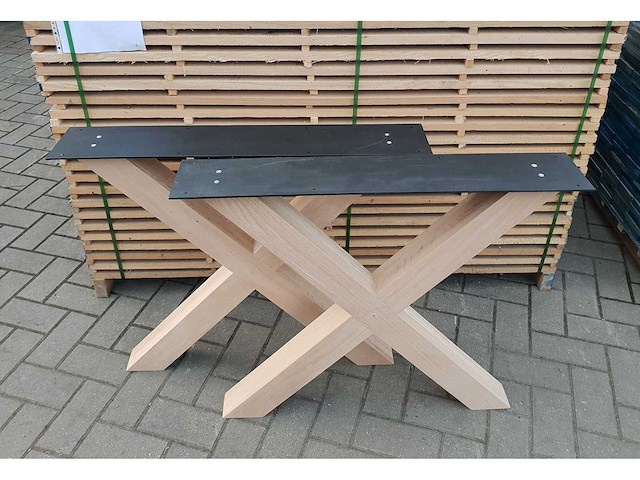 2x houten kruisonderstel 80x80 - afbeelding 1 van  2