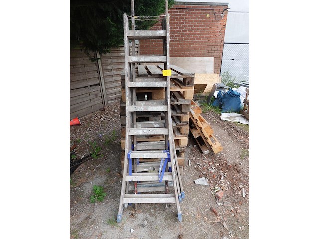 2x houten ladder - afbeelding 2 van  2