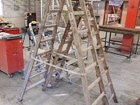 2x houten ladder - afbeelding 2 van  2