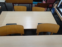 2x houten lessenaar + 4x stoel - afbeelding 3 van  3