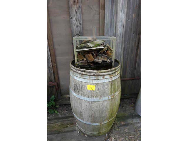 2x houten ton & 2x vuurkorf - afbeelding 2 van  6