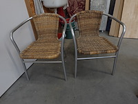 2x houten tuinstoel + 2 x stoel - afbeelding 2 van  2