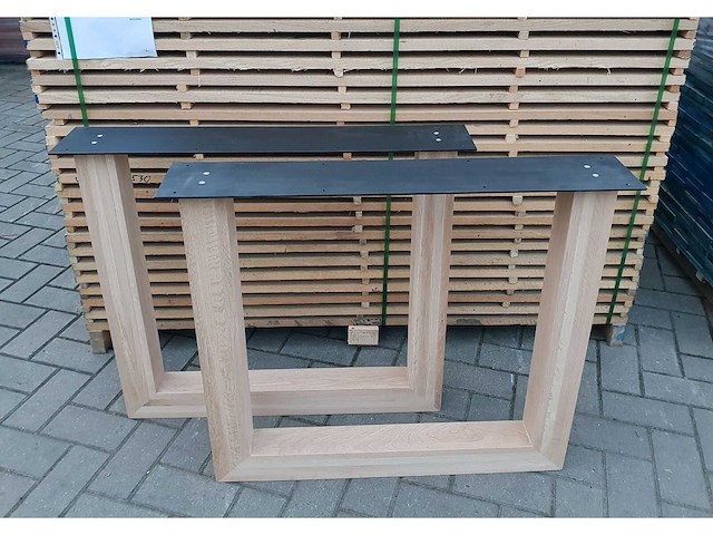 2x houten u-onderstel 80x80 - afbeelding 1 van  2