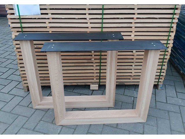 2x houten u-onderstel 80x80 - afbeelding 1 van  2