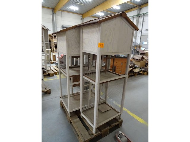 2x houten vogelkooi - afbeelding 1 van  4