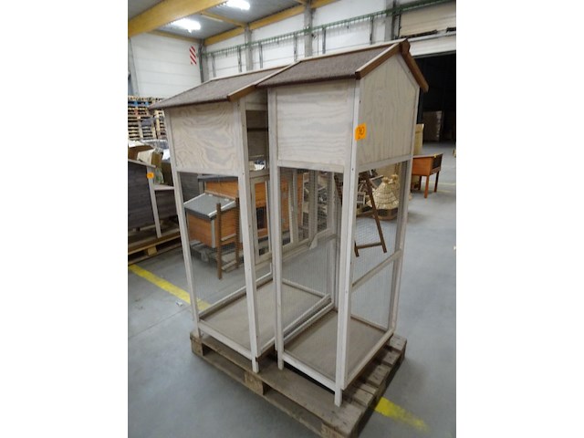 2x houten vogelkooi - afbeelding 2 van  4