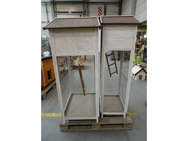 2x houten vogelkooi - afbeelding 3 van  4