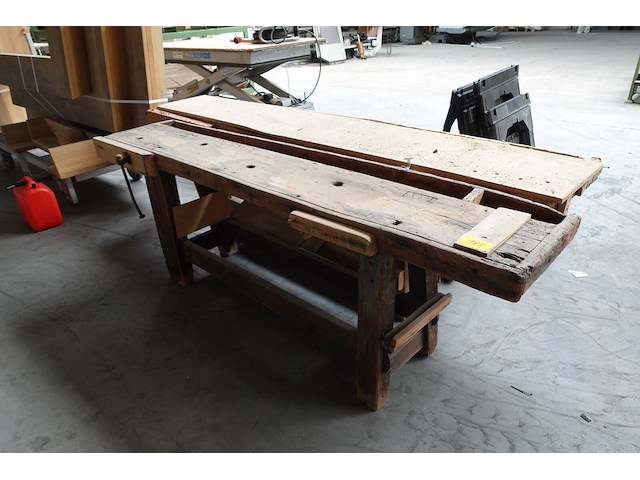 2x houten werktafel - afbeelding 2 van  5