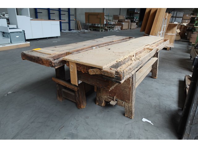 2x houten werktafel - afbeelding 4 van  5