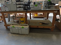 2x houten werktafel - afbeelding 1 van  6