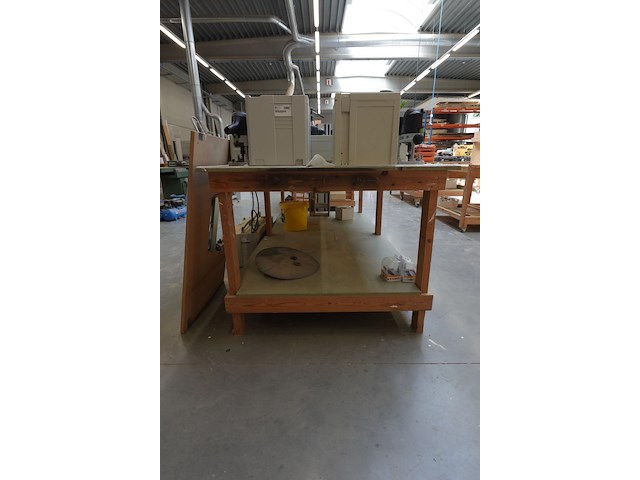 2x houten werktafel - afbeelding 2 van  6