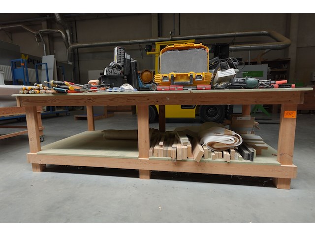 2x houten werktafel - afbeelding 3 van  6