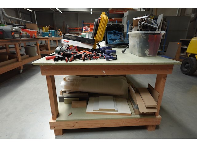 2x houten werktafel - afbeelding 4 van  6