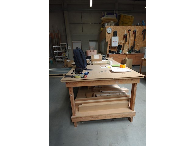 2x houten werktafel - afbeelding 2 van  4