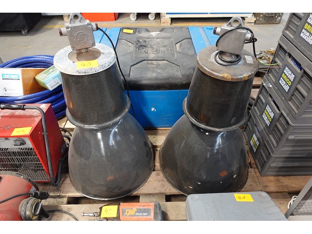 2x industriële verlichting vintage (80cm hoog - 54 cm diameter) - afbeelding 1 van  3
