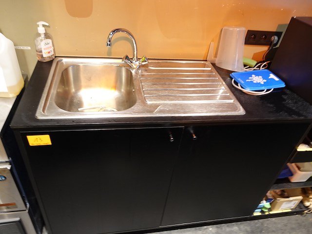 2x inox spoelbak + meubel - afbeelding 1 van  3