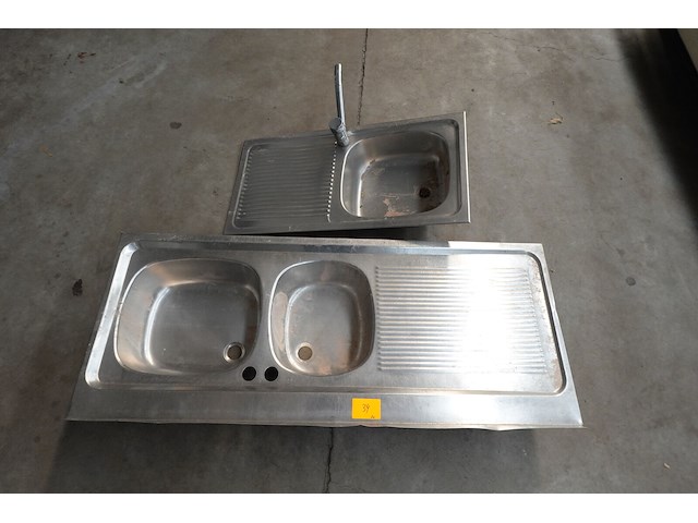 2x inox spoelbak - afbeelding 1 van  1