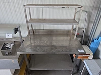 (2x) inox werktafel + chefrek 2 niv.
